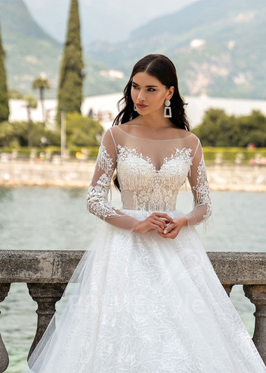 Extravagantné čipkované svadobné šaty RS531 - primestyle.sk