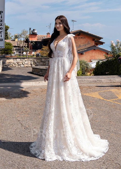 Luxusné celočipkované svadobné šaty RS533