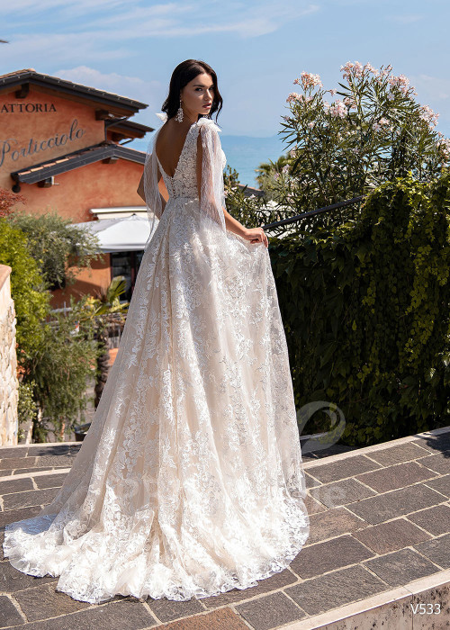 Luxusné celočipkované svadobné šaty RS533