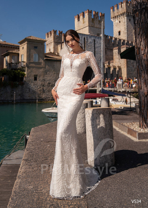 Elegantné celočipkované svadobné šaty RS534