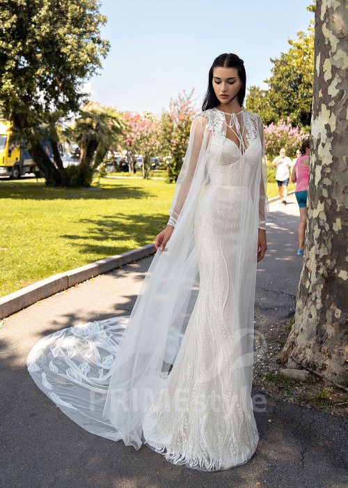 Luxusné celočipkované svadobné šaty RS537