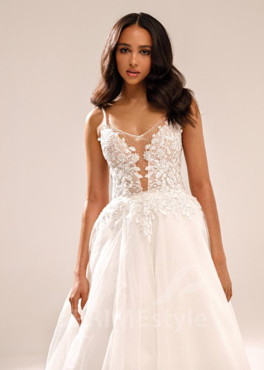 Elegantné svadobné šaty na ramienka Ada - primestyle.sk