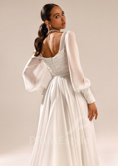 Jednoduché šifónové svadobné šaty Avril - primestyle.sk