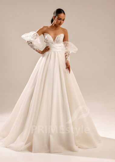 Jednoduché romantické svadobné šaty Carolina