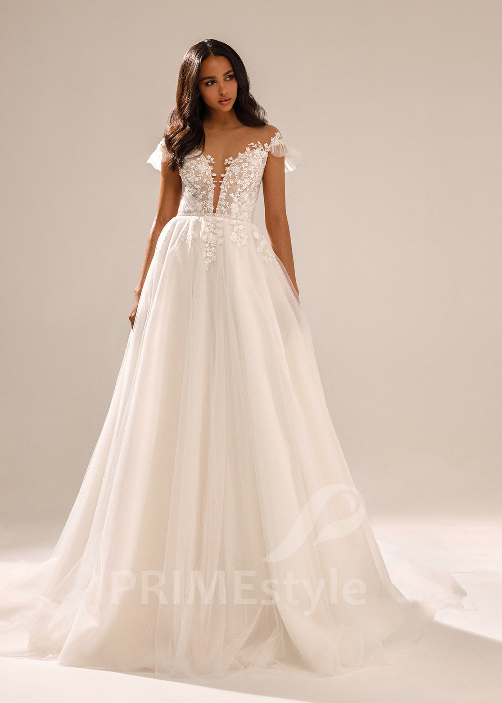 Jednoduché tylové svadobné šaty Coco