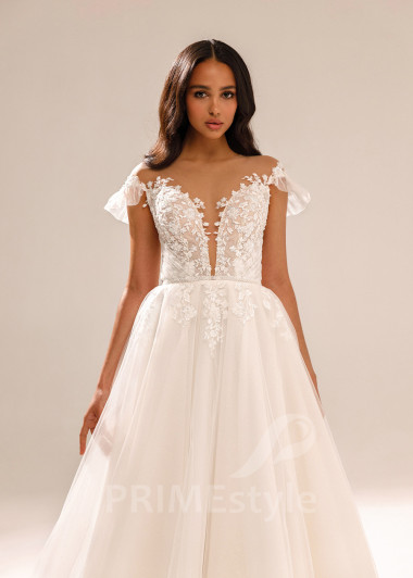 Jednoduché tylové svadobné šaty Coco - primestyle.sk