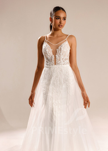 Luxusné svadobné šaty na ramienka Ellis - primestyle.sk