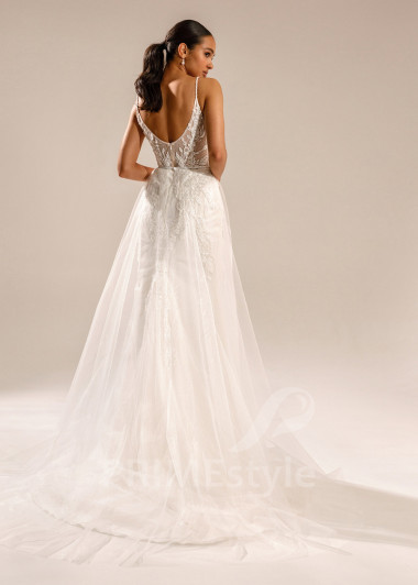 Luxusné svadobné šaty na ramienka Ellis - primestyle.sk