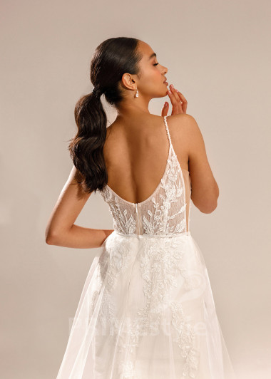 Luxusné svadobné šaty na ramienka Ellis - primestyle.sk