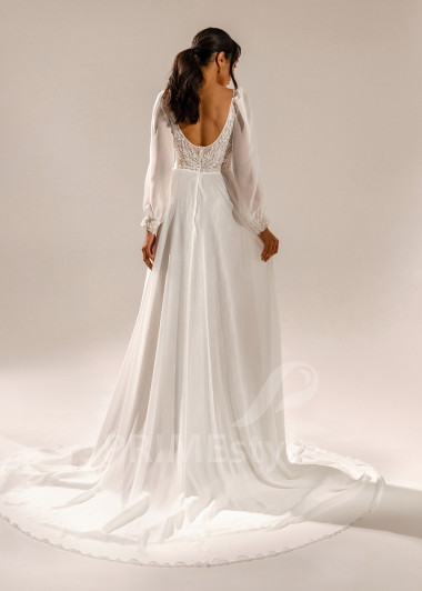 Extravagantné šifónové svadobné šaty Joanna - primestyle.sk