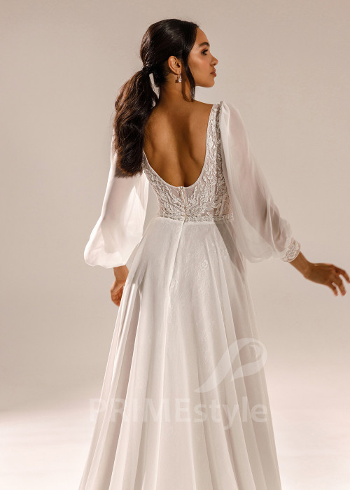 Extravagantné šifónové svadobné šaty Joanna