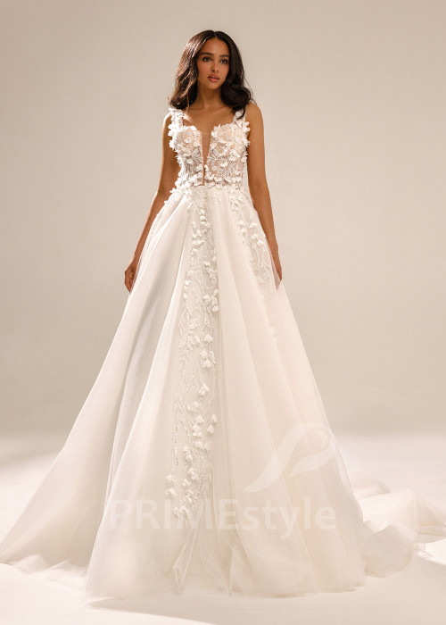 Luxusné kvetované svadobné šaty Jolly