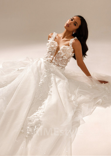 Luxusné kvetované svadobné šaty Jolly - primestyle.sk