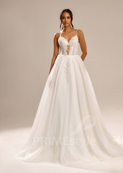 Luxusné svadobné šaty na ramienka Marianna