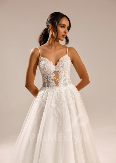 Luxusné svadobné šaty na ramienka Marianna - primestyle.sk