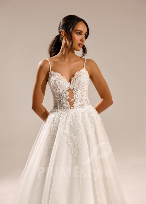 Luxusné svadobné šaty na ramienka Marianna