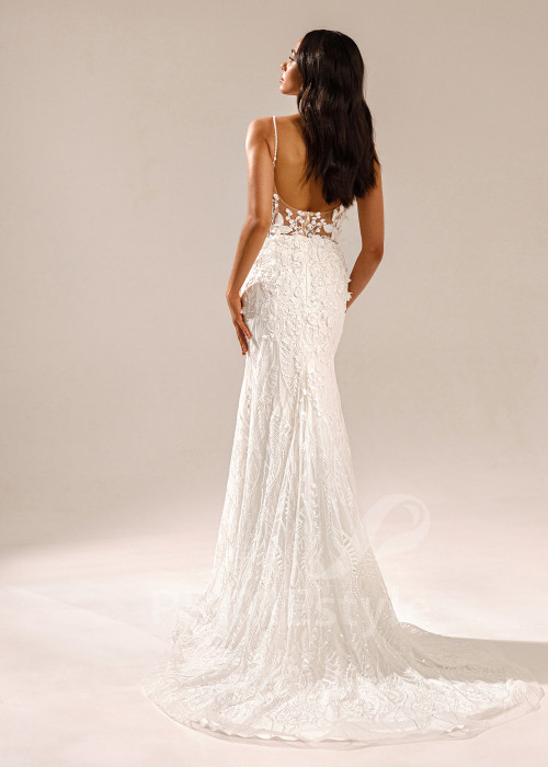 Luxusné celočipkované svadobné šaty Nora