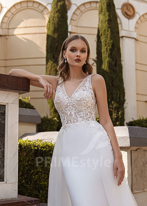 Elegantné čipkované svadobné šaty Nikoli