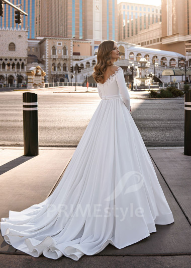 Elegantné hladké svadobné šaty Katrine - primestyle.sk