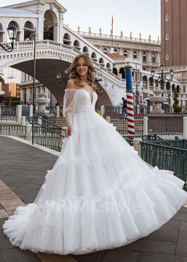 Jednoduché romantické svadobné šaty Diana - primestyle.sk