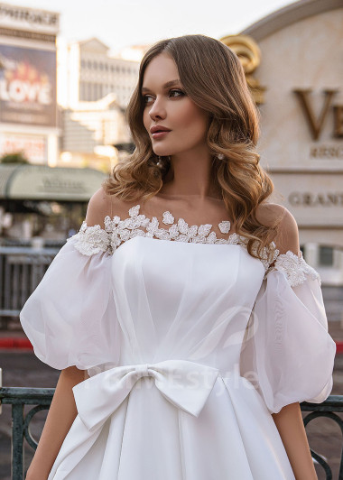 Elegantné hladké svadobné šaty Sophya - primestyle.sk