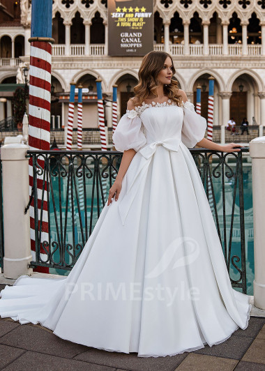 Elegantné hladké svadobné šaty Sophya - primestyle.sk