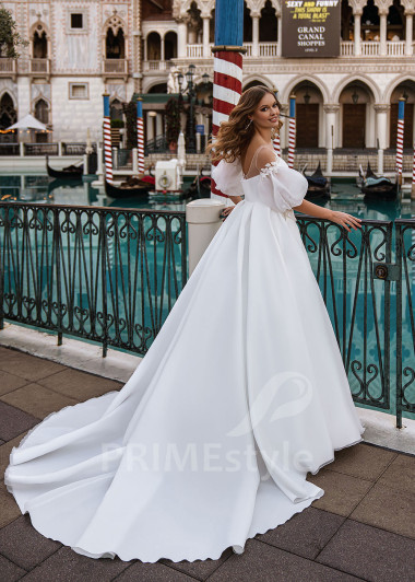 Elegantné hladké svadobné šaty Sophya - primestyle.sk