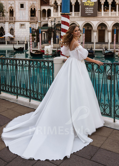 Elegantné hladké svadobné šaty Sophya