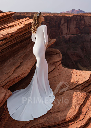 Elegantné hladké svadobné šaty Deborah - primestyle.sk