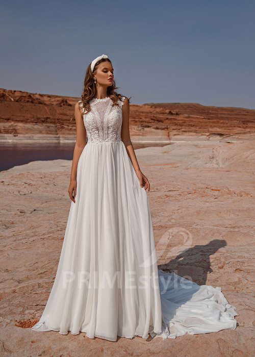 Luxusné šifónové svadobné šaty Melanie