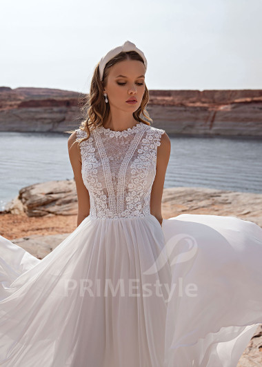 Luxusné šifónové svadobné šaty Melanie - primestyle.sk