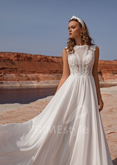 Luxusné šifónové svadobné šaty Melanie - primestyle.sk