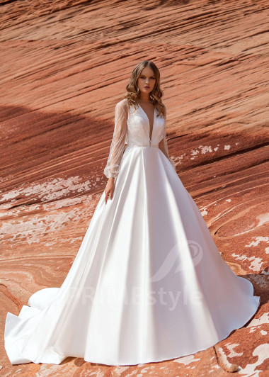 Elegantné hladké svadobné šaty Victoria