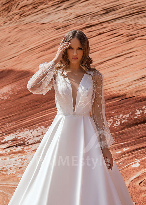 Elegantné hladké svadobné šaty Victoria