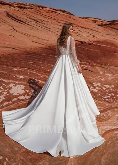 Elegantné hladké svadobné šaty Victoria - primestyle.sk