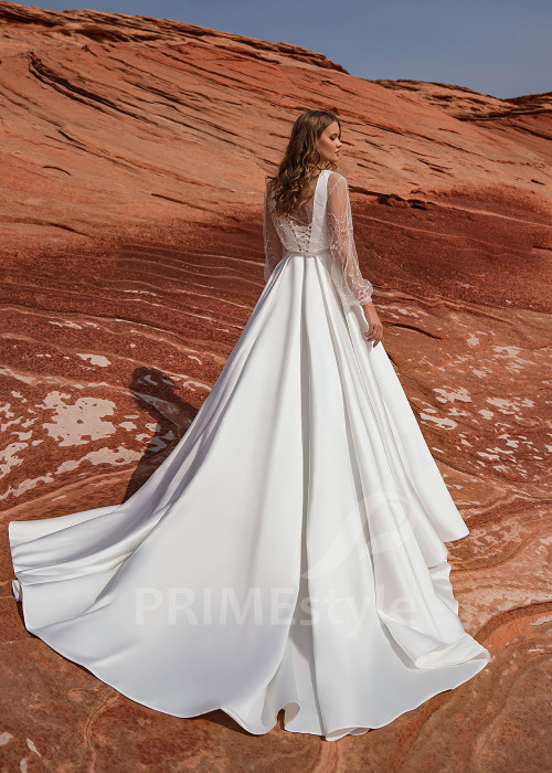 Elegantné hladké svadobné šaty Victoria