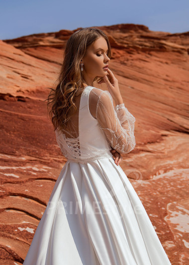 Elegantné hladké svadobné šaty Victoria - primestyle.sk