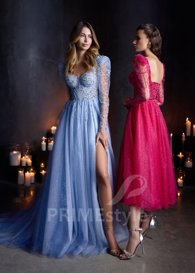 Spoločenské šaty s rukávom RC2901 - primestyle.sk