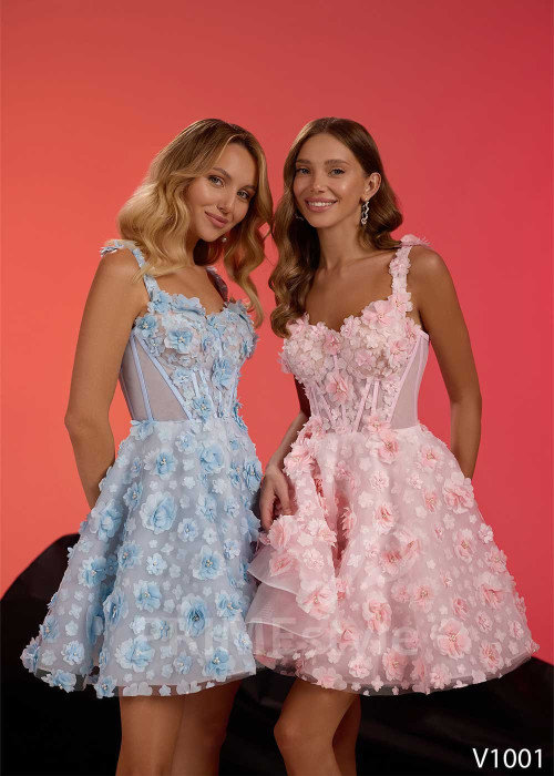 Luxusné krátke spoločenské šaty RS1001