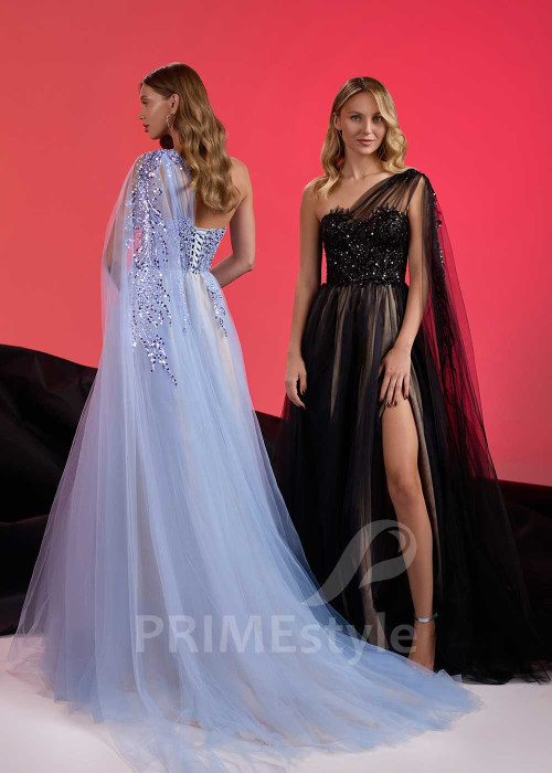 Asymetrické spoločenské šaty RS1002