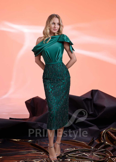 Luxusné midi spoločenské šaty RS1007