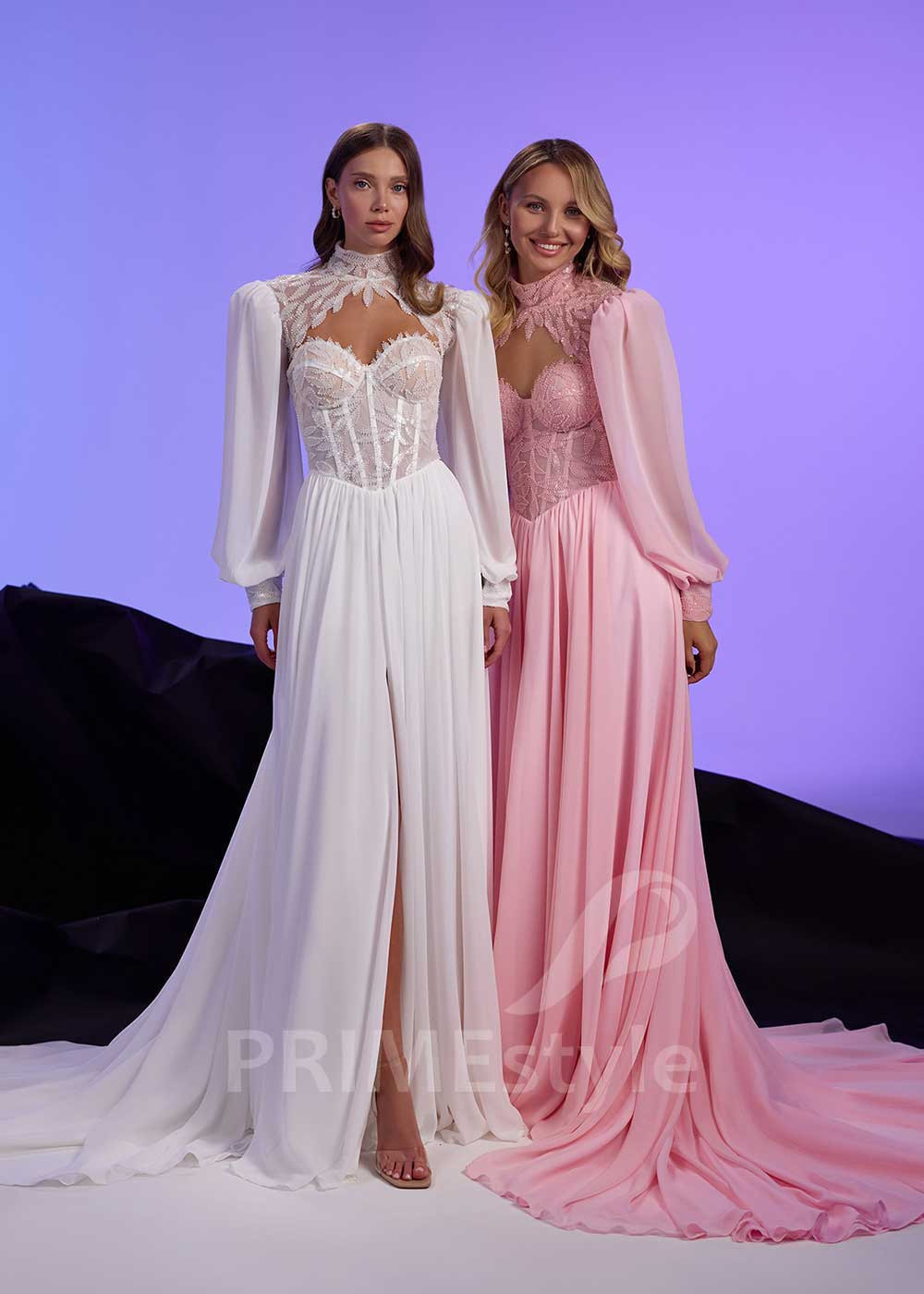 Dlhé spoločenské šaty s rukávom RS1017