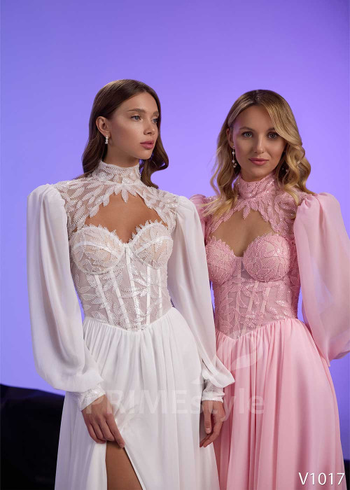 Dlhé spoločenské šaty s rukávom RS1017