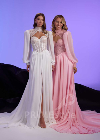 Dlhé spoločenské šaty s rukávom RS1017 - primestyle.sk