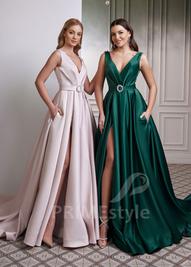 Saténové šaty na ples RC2628