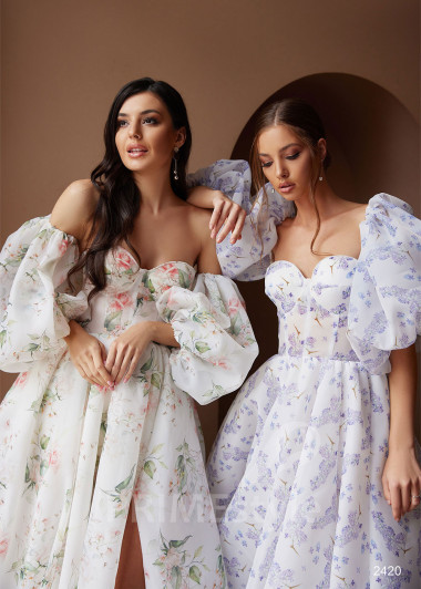 Kvetované šaty na svadbu RC2420 - primestyle.sk