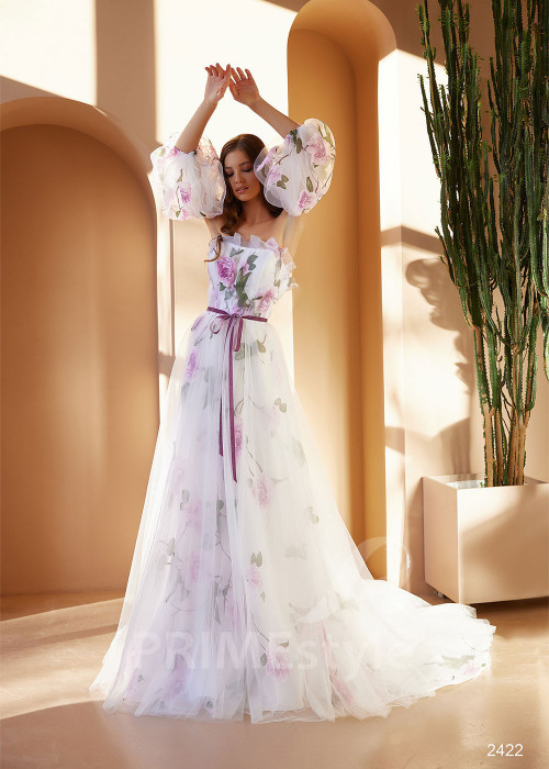 Kvetované šaty na svadbu RC2422