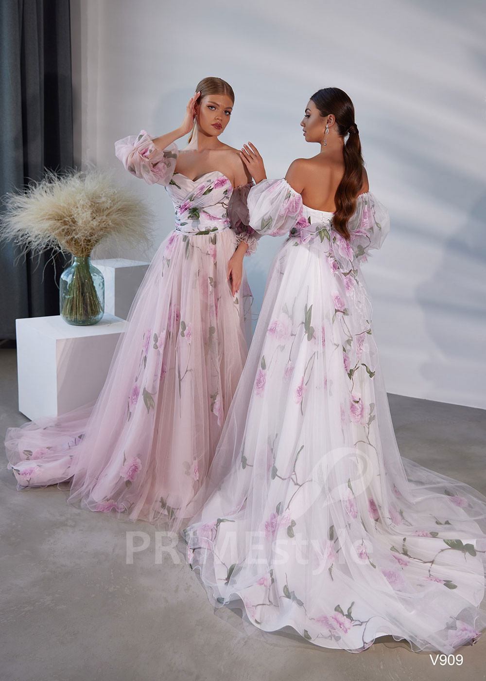 Kvetované šaty na svadbu RS909