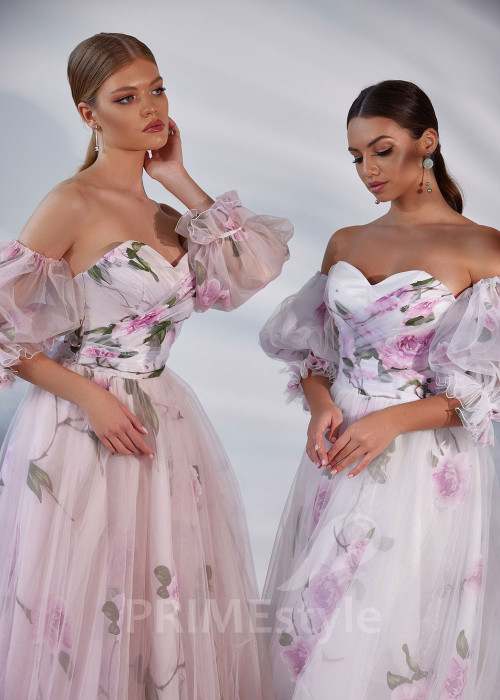 Kvetované šaty na svadbu RS909