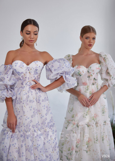 Kvetované šaty na svadbu RS924 - primestyle.sk